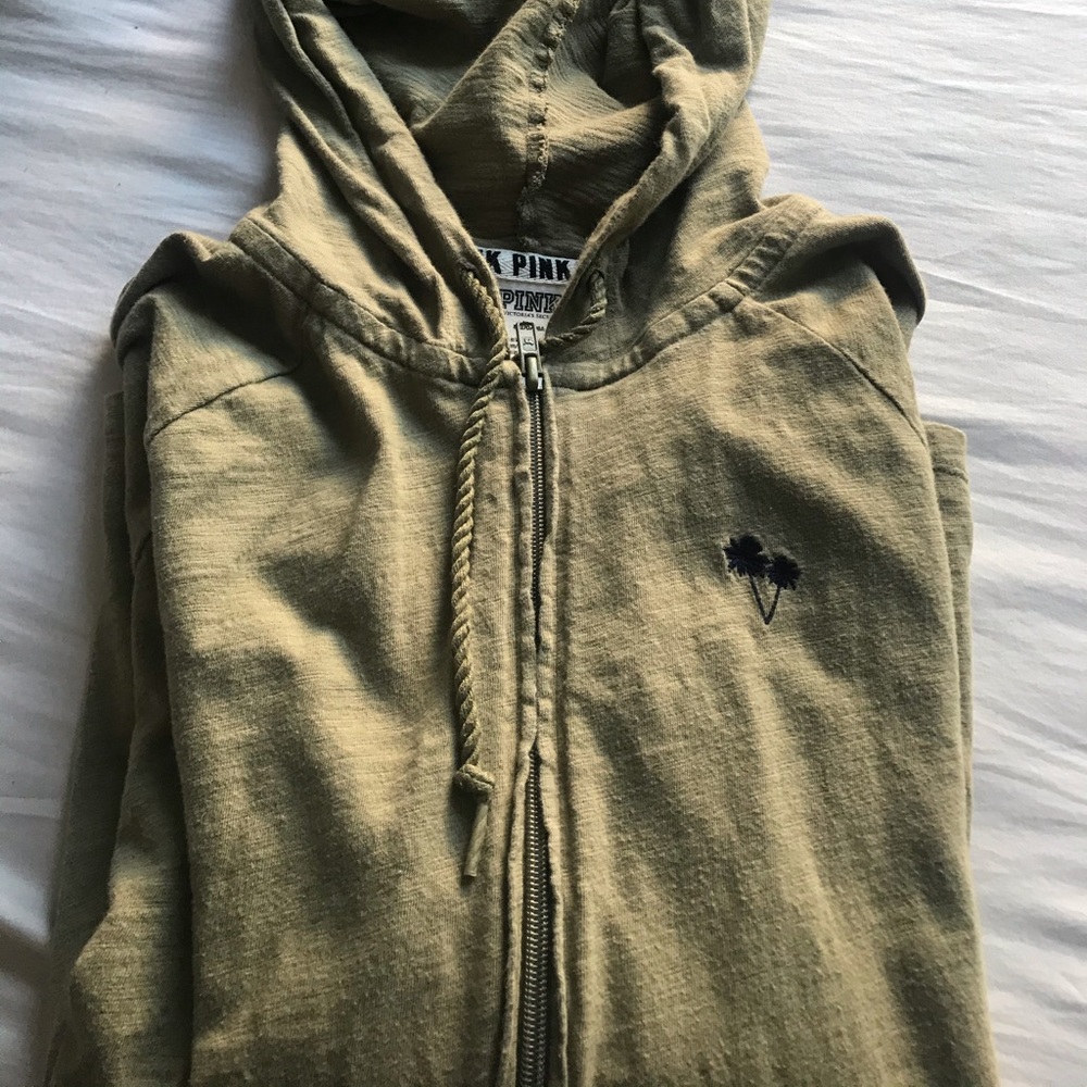 pink olive green sweater